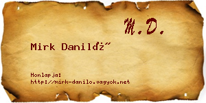 Mirk Daniló névjegykártya